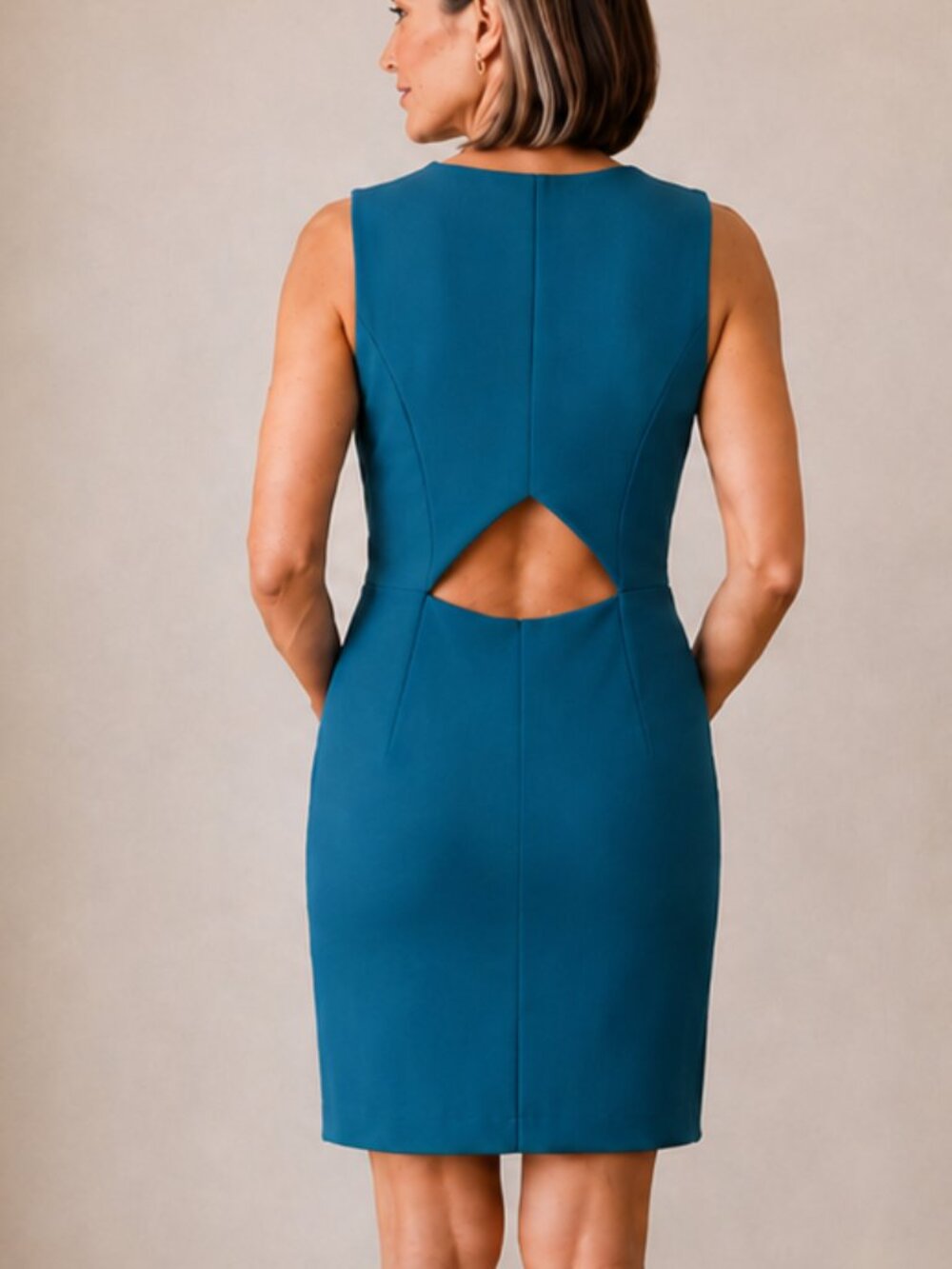 Theory all-season wool Jemania sheath dress, Sz 6, back cutout, career, cocktail